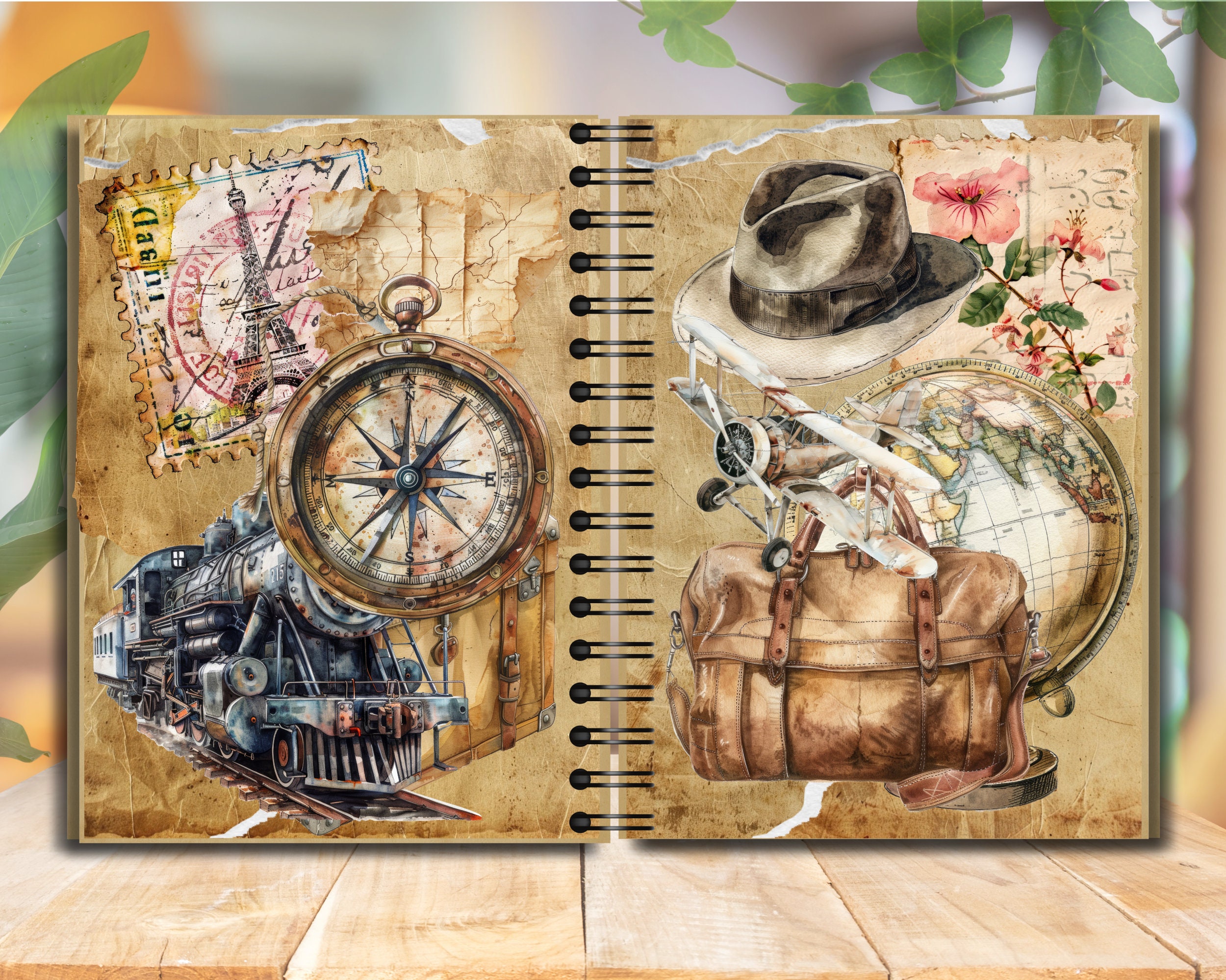 Vintage Travel Stuff Design Digital Clipart L Printable Old Vintage Travel Stuff Design Digital Clipart L Printable Old