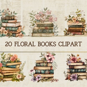 Diseño de libros florales de primavera, clipart digital, pegatinas de flores hermosas imprimibles, fondo transparente, scrapbooking comercial, diario