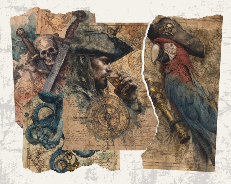 Rusty Pirate Rusty Pirate Tales Digital Paper L Vintage Old Texture Page Junk ...