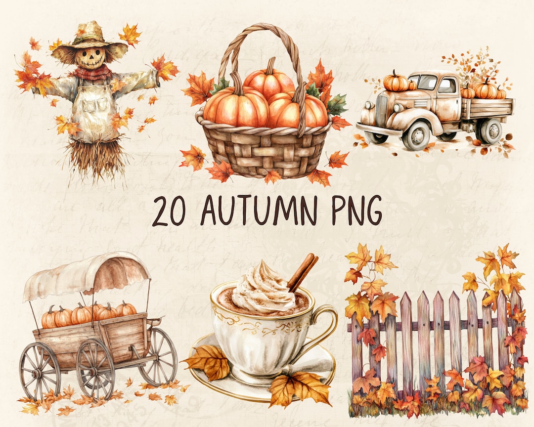 Moody Autumn Design Digital Clipart L Printable Fall Season Clip Art ...