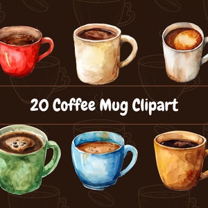 Heiße Kaffeetasse Aquarell Design digitale Clipart Bild Druckbare Warme Teetasse Bild Download l Transparenter Hintergrund l Scrapbook Journal