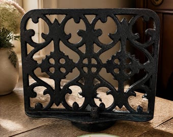 Cast iron recipe book stand