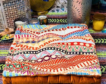 Bohemian velvet floor cushion! Perfect for adding charm to your decor and creating cozy spots for meditation or relaxation!