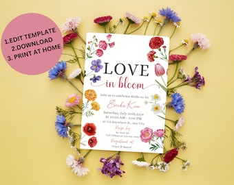 Liebe in Bloom Brautparty Einladung
