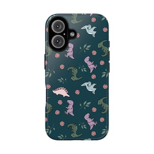 Dinosaur Phone Case - Cute Dino Design, Tough Cases for Kids, Gifts for Dinosaurs Lovers, Birthday Presents, Fun Accessories