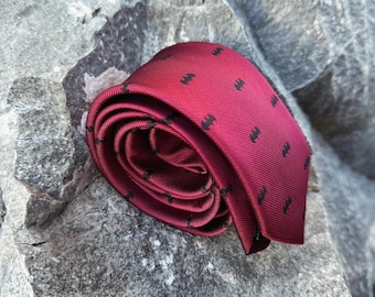 Bat Tie: Superhero Style Red Necktie