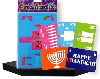 5 Washable Chanukah Stencils Set Great For Cakes Too - Make An Ideal Gift For Chanukah