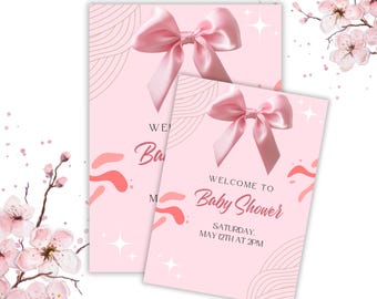 Wavy Baby Shower Invitation, Pink Wavy Invitation, Curve Invite, Wave Invitation, Modern Baby Shower, Pink Baby Shower, Baby Girl Shower