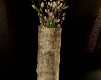 Large Ceramic Tree Trunk Vase Handmade Pottery