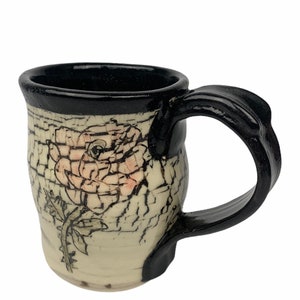 Handmade Ceramic Mug, Distressed Mug, Rustic Mug,Vintage and Aged Inspired Mug with Thumb Rest Ready to Ship