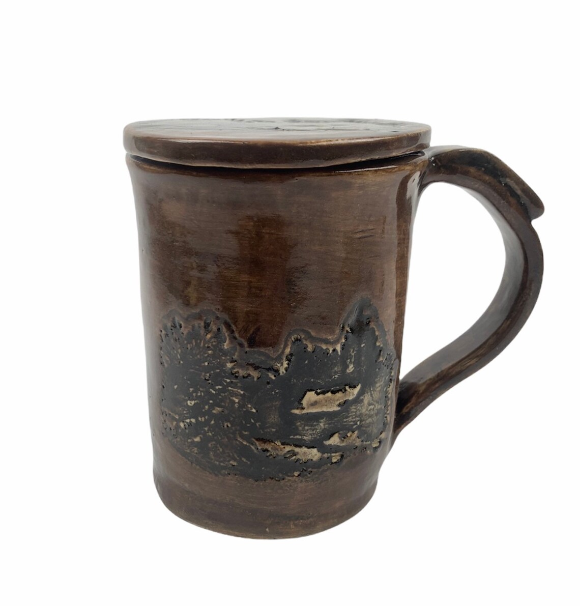 Handmade Ceramic Rustic Log Cabin Mug with Lid/Coffee Mug/Tea Etsy