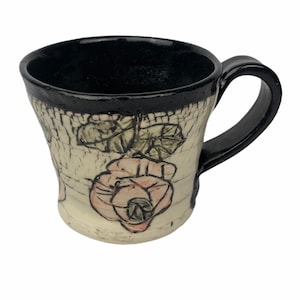 Handmade Ceramic Mug, Distressed Mug, Rustic Mug,Vintage and Aged Inspired Mug with Thumb Rest Ready to Ship