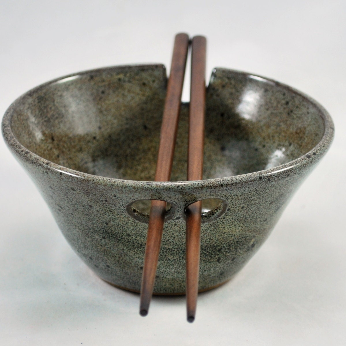 Rice Bowl with Chopstick Rest/Wheel Thrown Pottery Etsy