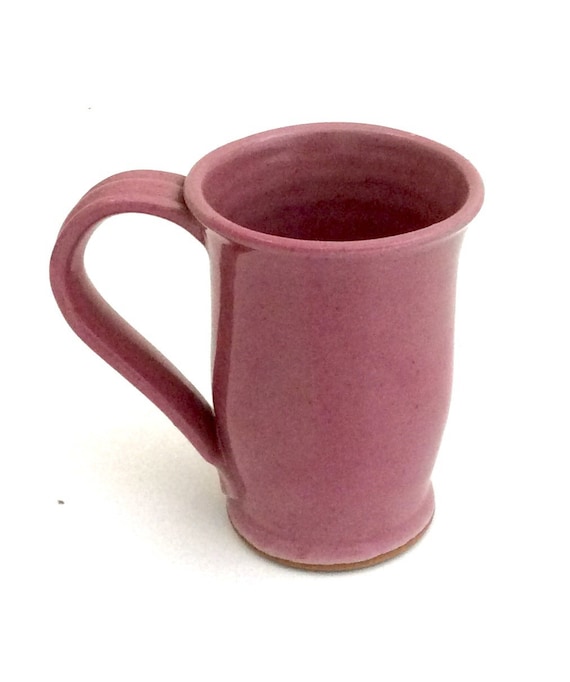 Wheel Thrown Pink Mug Stoneware Clay Pottery