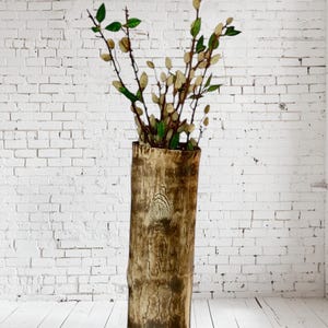 Large Ceramic Tree Trunk Vase Handmade Pottery