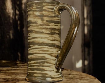 Large 16 Ounce Coffee Mug/Tea Mug/Beer Mug/Rustic/ Stoneware Clay Pottery/Gift for Him