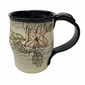 Handmade Ceramic Mug, Distressed Mug, Rustic Mug,Vintage and Aged Inspired Mug with Thumb Rest Ready to Ship
