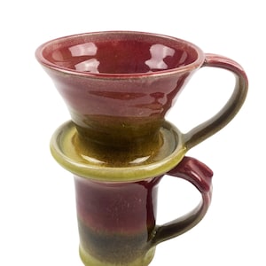 Handgemachte Keramik Kaffeebecher und Pour Over Set Steinzeug Ton Keramik Geschenk für Sie Geschenk für Ihn Versandfertig