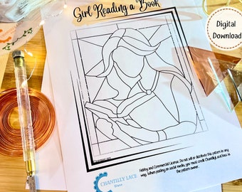 Girl Reading Book Pattern