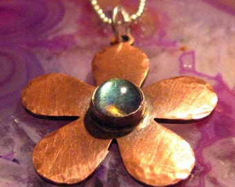 Copper Flower with 6mm Stone