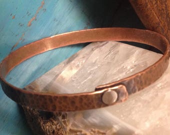 Hammered Copper Bangle Bracelet