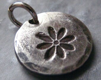 Half Inch Sterling Silver Flower Charm Pendant