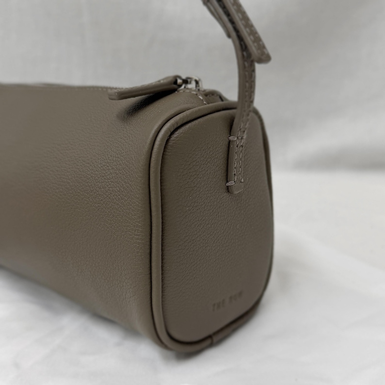 90s Leather Pouch, 90s Bag, Women's Small Top Handle Bags, Mini Tote Bags image 5