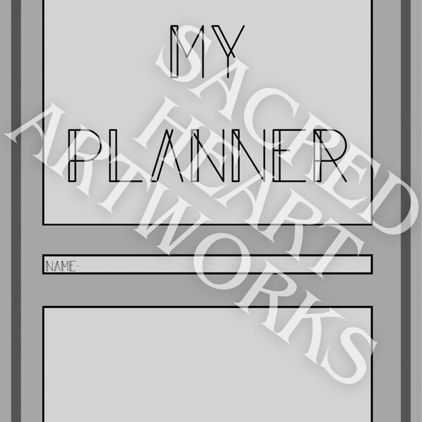 Digital Cover planner, pdf, detailed yet simple. Useful for anyone, adhd or not! Elegantly monochrome. Best used digitally but can Printed