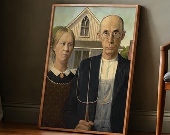American Gothic Kunstdruck | Vintage Poster | Dekor in Museumsqualität