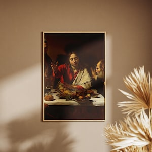Supper at Emmaus by Caravaggio Painting Poster | Large Wall Art Gift | Print | Renaissance | 24&quot; x 36&quot; |