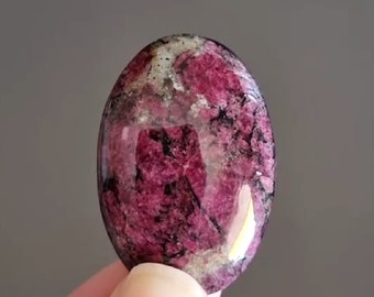 Rare High Quality Purple Eudialyte  natural stone cabochon 39 x 26 x 6 mm , Russian stone , Eudialyte Gemstone Cabochon for Jewelry Making