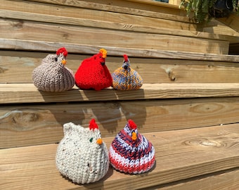 Cozy Knitted Farmhouse Decor, Whimsical Freedom Plush, Stuffed Chicken, Stress Relief Chicken, Emotional Support Adorable Chickens