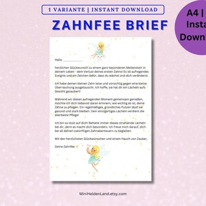 Plantilla de carta del Hada de los Dientes | Carta del Ratoncito Pérez para imprimir | Carta del Ratoncito Pérez para niñas/niños | Plantilla imprimible PDF A4 / A5 |