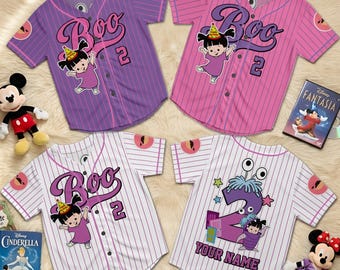 Personalisiertes Boo Monsters Inc Baseball Jersey, Monsters Inc Mädchen Geschenk, individuelles Boo Geburtstagsshirt