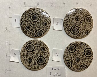 Ceramic button style tie-on flowers 2.5” diameter