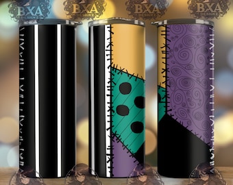 Jack and Sally PNG for sublimation skinny Tumbler