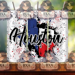 Houston TX PNG for Sublimation Skinny Tumbler