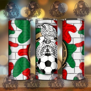 Mexico futbol png for sublimation skinny tumbler