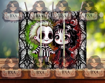 Escarabajo y Lydia PNG para sublimación Skinny Tumbler