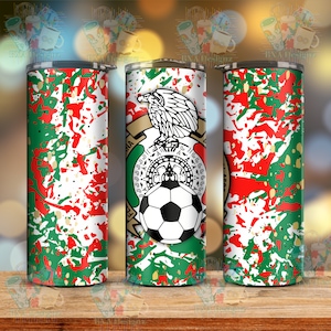 Mexico futbol png for sublimation skinny tumbler