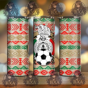 Mexico futbol png for sublimation skinny tumbler