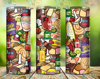 Antojitos Mexicanos PNG for sublimation skinny tumbler