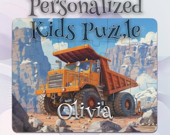 Spersonalizowana Wywrotka Puzzle dla Dzieci – Zabawka Przyjazna Maluchom – Edukacyjna Zabawka Puzzle – Wczesna Aktywność Edukacyjna – Nauka Staje Się Zabawą