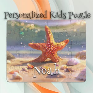 Personalized Starfish Puzzle for Kids – Easy-Grip Large Pieces – Toddler-Friendly Toy – Personalized Keepsake Puzzle – Developmental Gift
