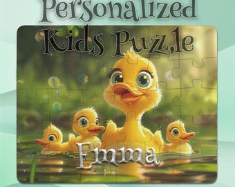 Personalized Duck Family Puzzle for Kids – Easy-Grip Large Pieces – Inspires Imagination – Ideal Gift for Boys & Girls – Preschool Learning