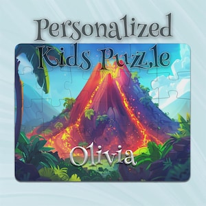 Personalized Volcano Puzzle for Kids – Personalized Keepsake Puzzle – Inspires Imagination – Motor Skills Booster – Custom Puzzle Design