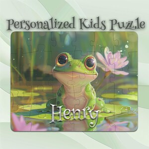 Personalized Frog Puzzle for Kids – Preschool Learning – Ideal Gift for Boys & Girls – Motor Skills Booster – Developmental Gift