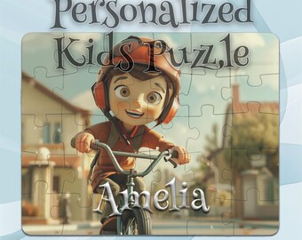 Personalized Bike Puzzle for Kids – Cognitive Game – Educational Puzzle Toy – Learning Made Fun – Custom Puzzle Design – Perfect Kids Gift
