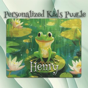 Personalized Frog Animal Puzzle for Kids – Developmental Gift – Preschool Learning – Inspires Imagination – Toddler-Friendly Toy