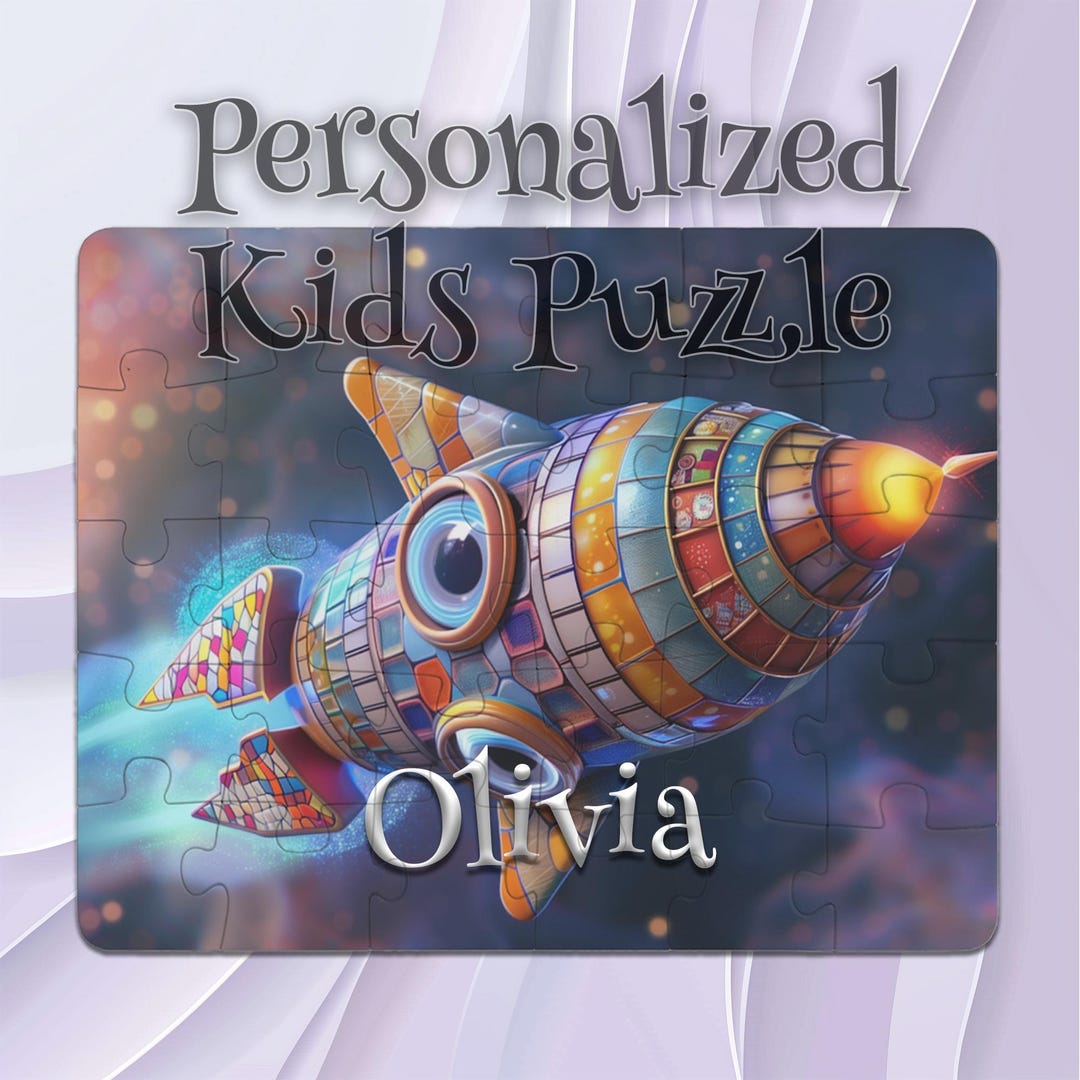 Personalized Mosaic Rocket Puzzle for Kids – Custom Puzzle Design ...